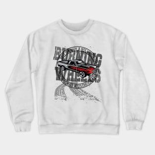 Burning Wheels Muscle Car Old School Crewneck Sweatshirt